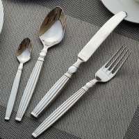 High Grade Stainless Steel Cutlery Custom Logo 304 Stainless Steel Spoons Forks Knives Flatware Set Couverts Set for Hotel