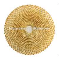 High Quality Wholesale Gold Colored Glass Charger Plate