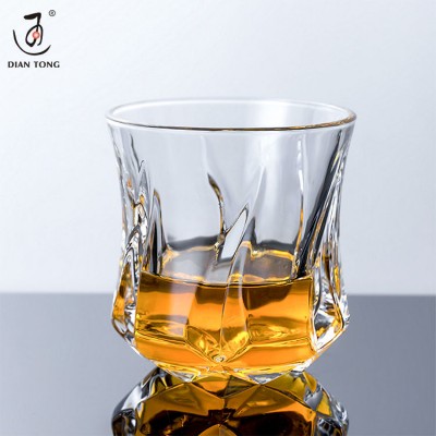 Custom logo lead free luxury heavy base whisky glasses old fashioned whiskey glass