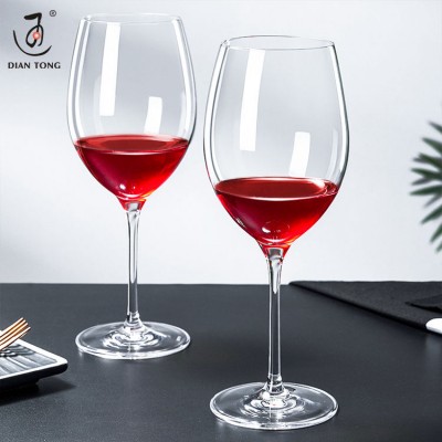 High end clear elegant goblet wine glasses modern long stem red crystal glass wine crystal wine glasses