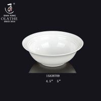 Custom logo printed 4.5" 5" round plain white porcelain cereal bowl ceramic