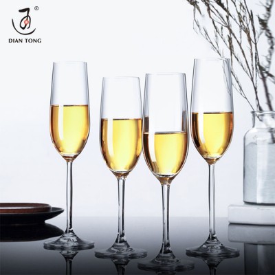 Custom logo high quality lead free crystal champagne flutes glass champagne glasses for wedding