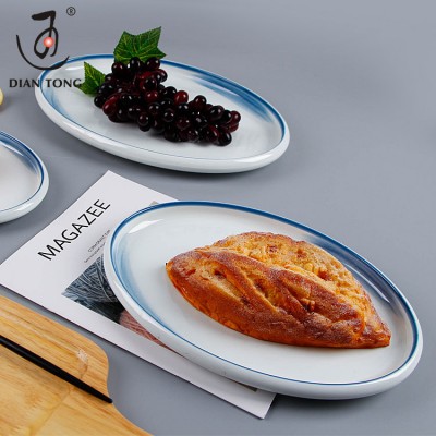 Hot sale 10/12/14 inch restaurant oval 100% melamine dish melamine fish plate oval melamine plates