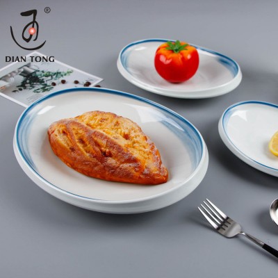 High quality 8/9.75/12 inch oval 100% melamine dish plate melamine fish plate oval melamine plates for restaurants