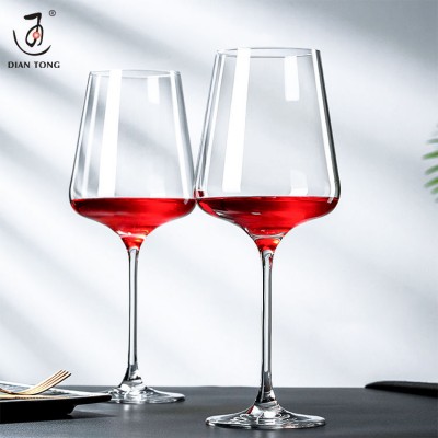 High end lead free long stem wine goblets glasses wine glass crystal red wine glasses for restaurant