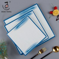 Wholesale custom logo restaurant square 100% melamine flat plate melamine dish melamine square dinner plates