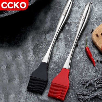 CCKO 304 stainless steel handle silicone barbecue food bbq baking brush kitchen cooking oil basting brush silicone pastry brush