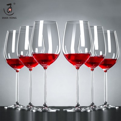 Factory direct supply custom logo long stem modern goblet red wine glass restaurant wine glasses crystal wine glass